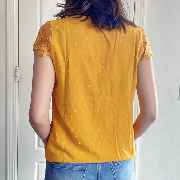 019 Boho Swiss Dot puff sleeve Floral Lace Blouse - Picture 8 of 15